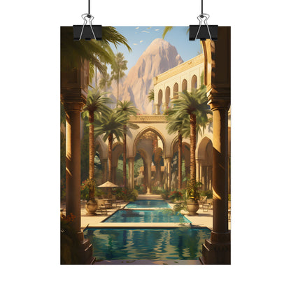 Mythical Desert Oasis: Arabian Nights-Inspired Art - Poster