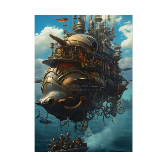 Steampunk Oceanic Adventure: Crew on Ship - Poster