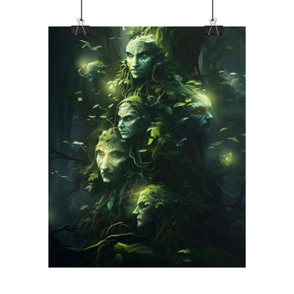 Mystical Morning Guardians: Ancient Forest Spirits - Poster