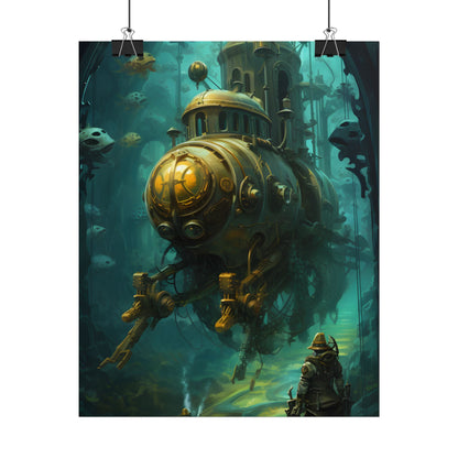 Underwater Steampunk Adventure: A Hero's Quest for Discovery - Poster