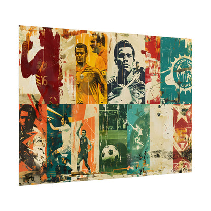 Vintage Soccer Posters: Retro Sports Art Collage - Poster
