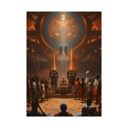 Futuristic Tribal Harmony: A Blend of Tradition and Tech - Poster