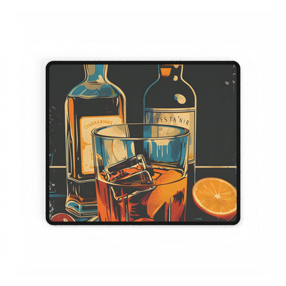 Vintage Cocktail Hour: Old-Fashioned Glass Artwork - Desk Mat