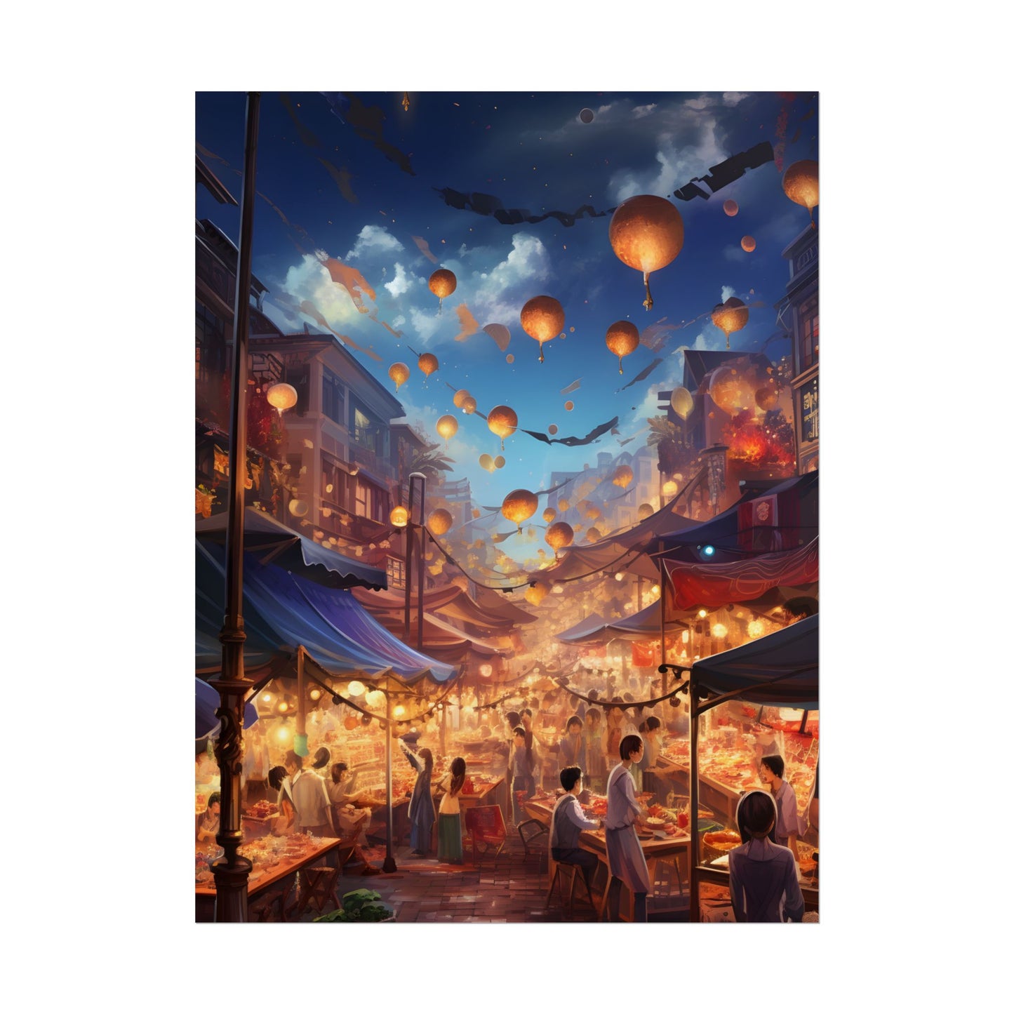 Magical Street Food Market: Enchanted Eats in Full Bloom - Poster