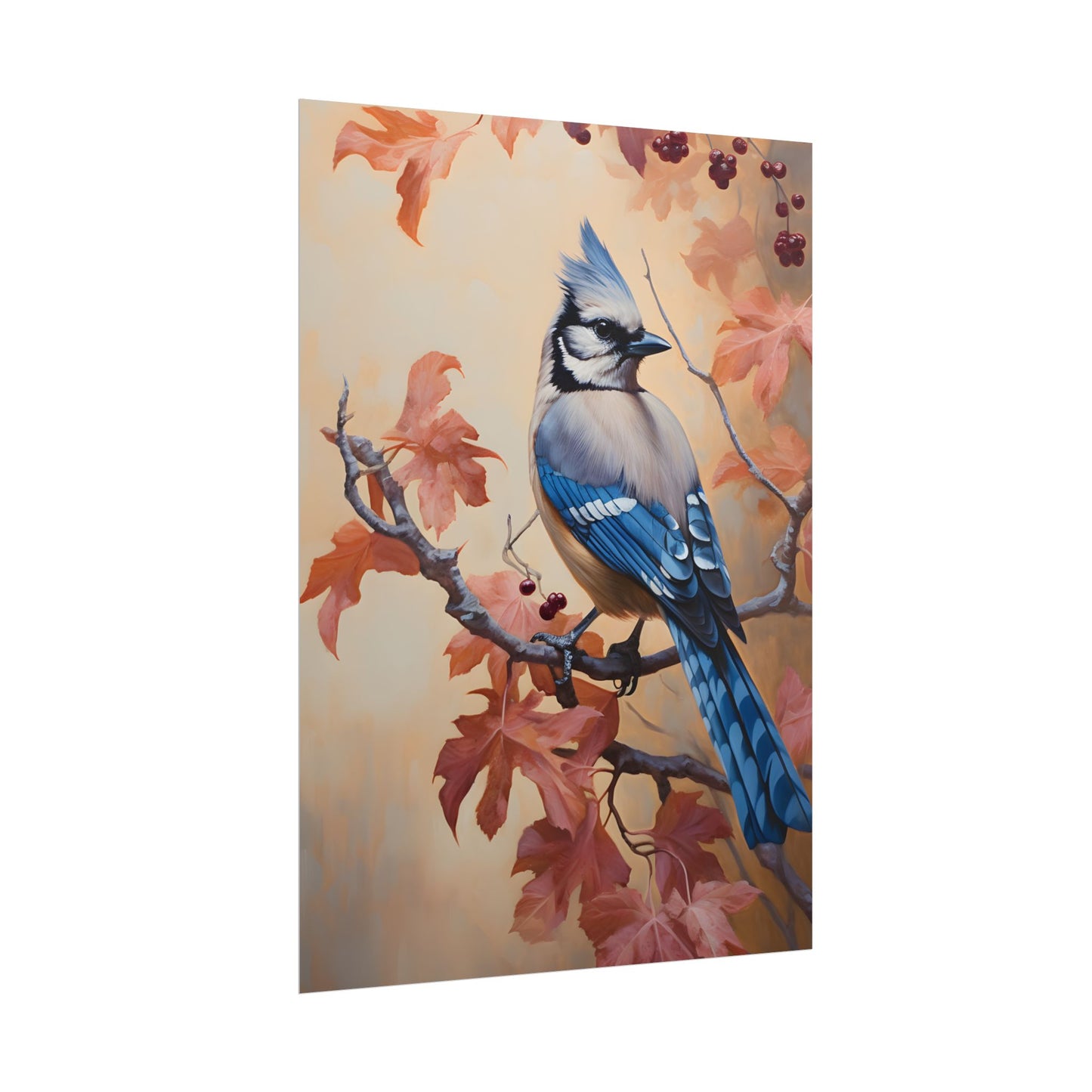 Autumn Oak Branch: Oil Painting Artwork - Poster