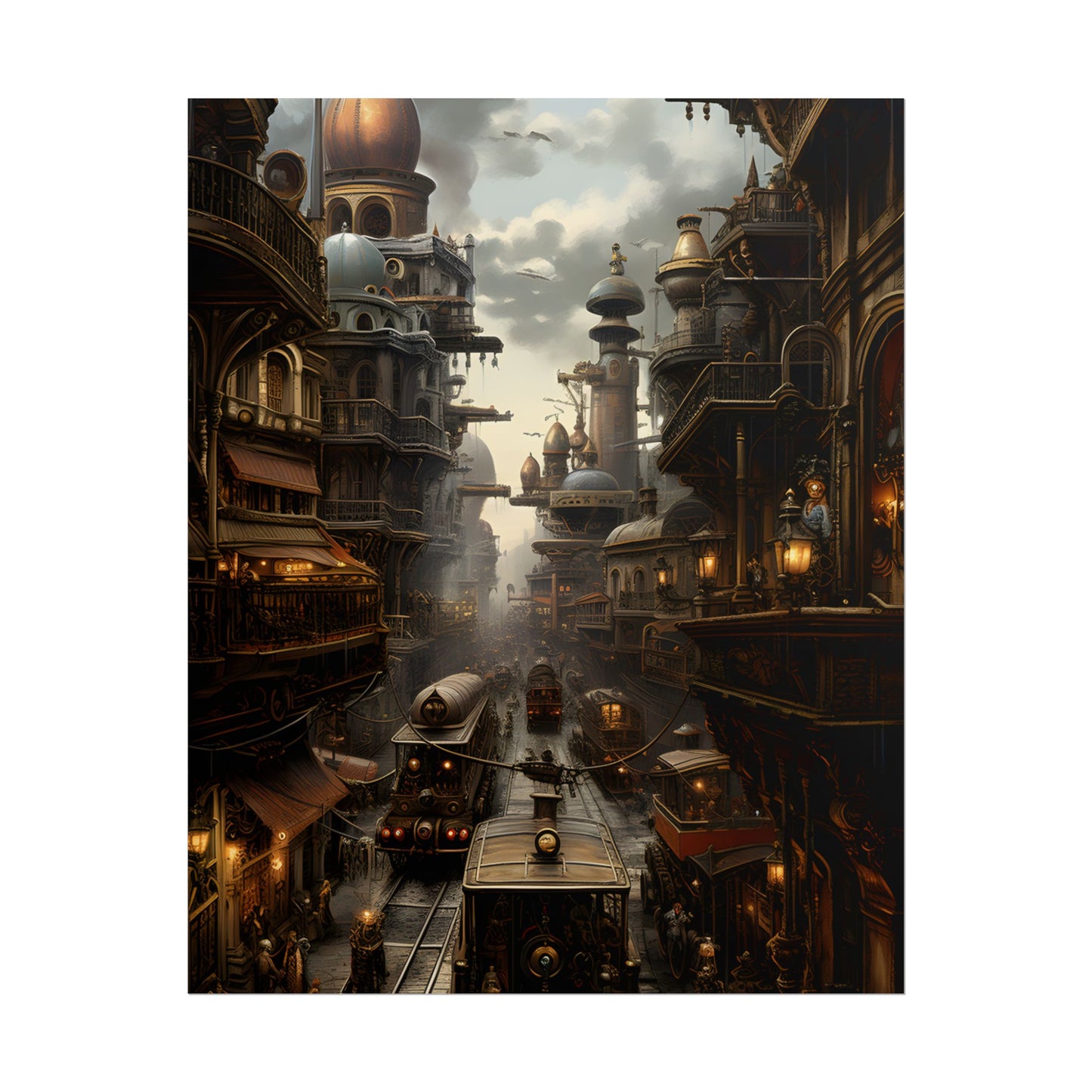 Steampunk Cityscape: Industrial Marvel Artwork - Poster