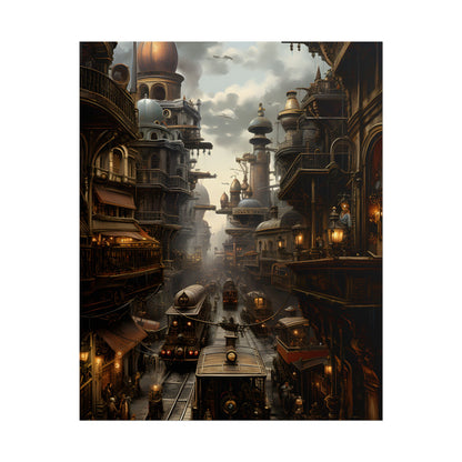 Steampunk Cityscape: Industrial Marvel Artwork - Poster