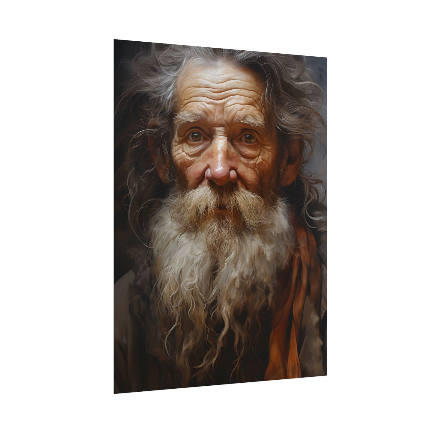 Elderly Wisdom: Realistic Portrait Art - Poster