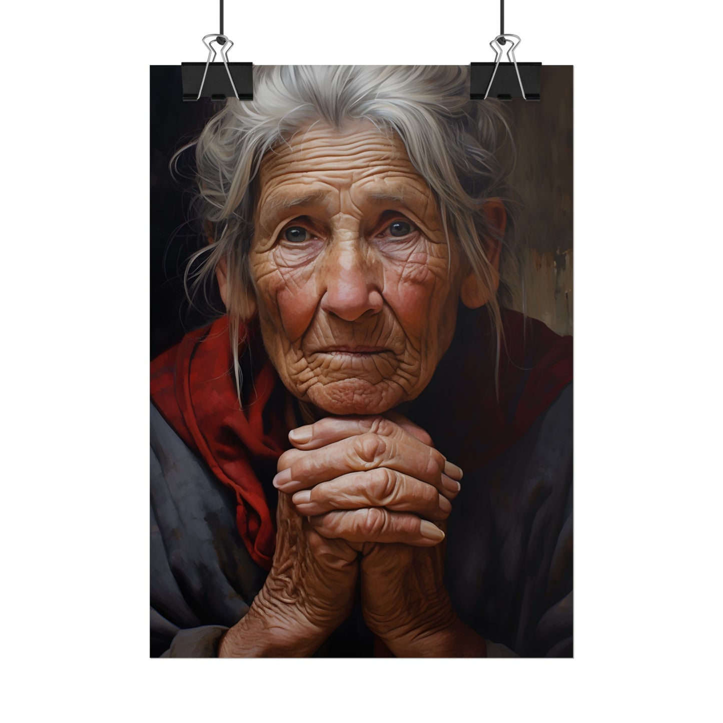 Wisdom in Age: Elderly Portrait Art - Poster
