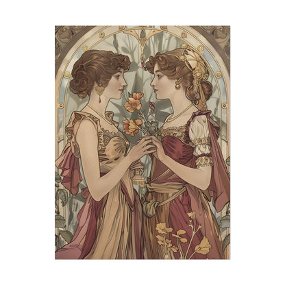 Middle Eastern Floral Beauty: Traditional Attire Digital Art - Poster