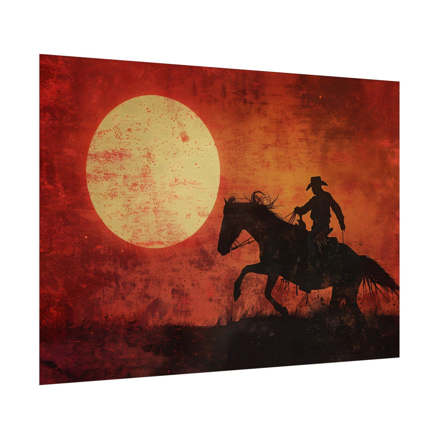 Rodeo Cowboy in Action: Vintage Bronco Ride - Poster