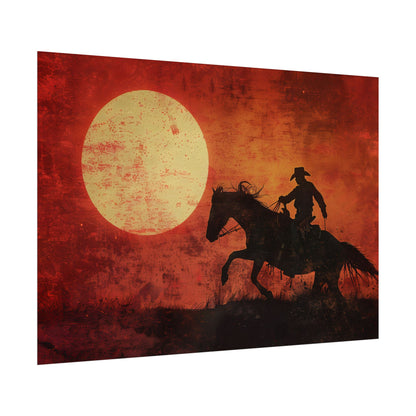 Rodeo Cowboy in Action: Vintage Bronco Ride - Poster