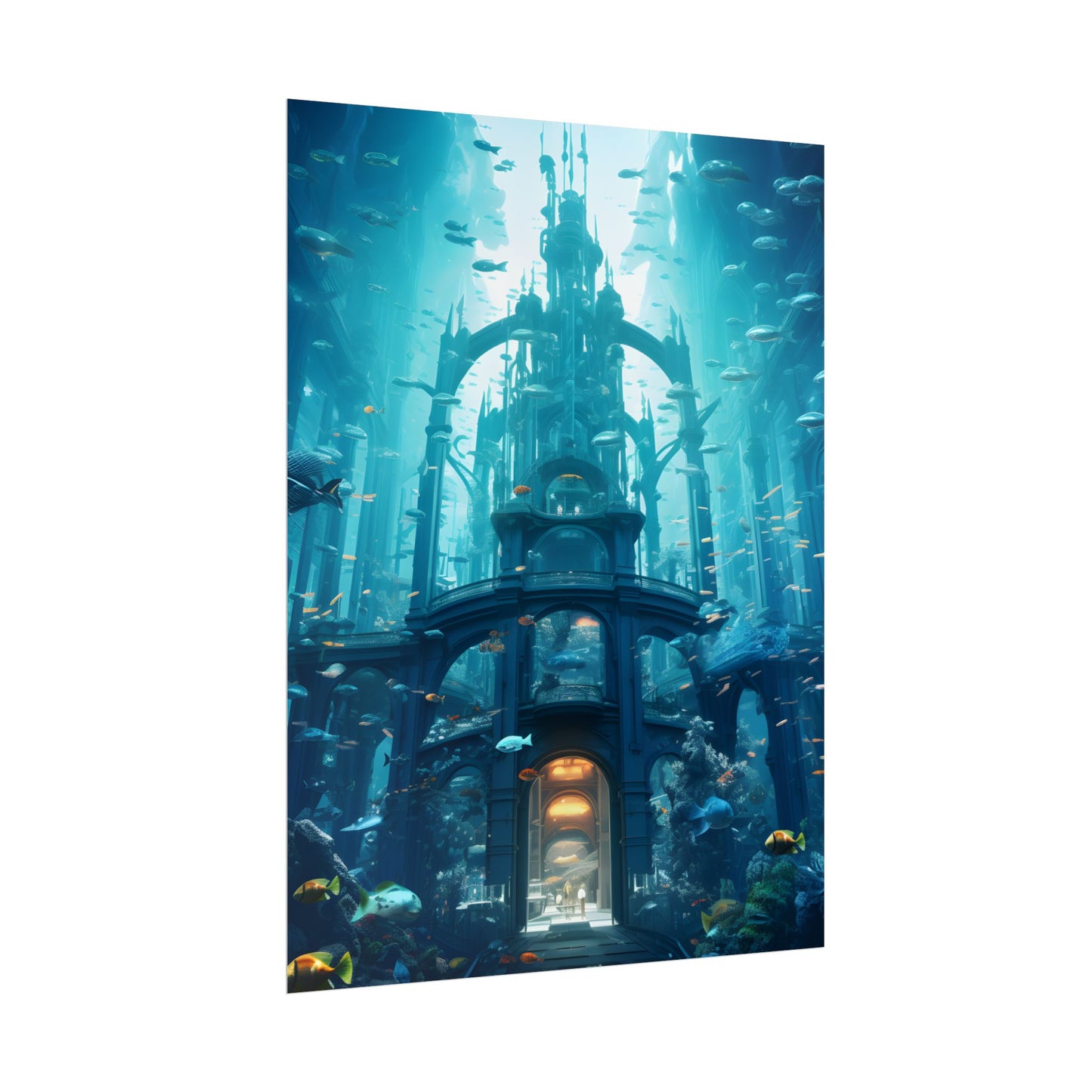 Futuristic Underwater City: Submerged Metropol Artwork - Poster