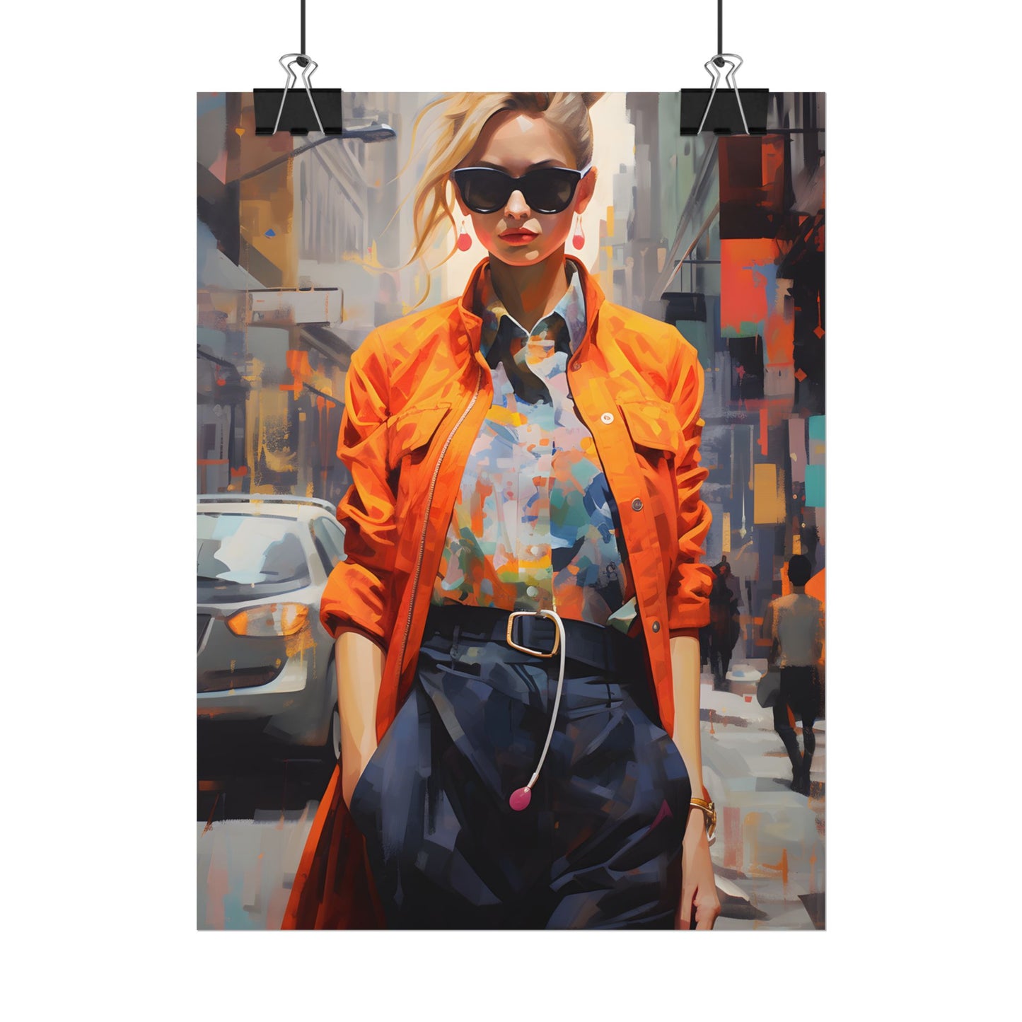 Urban Fashionista: City Chic Digital Artwork - Poster