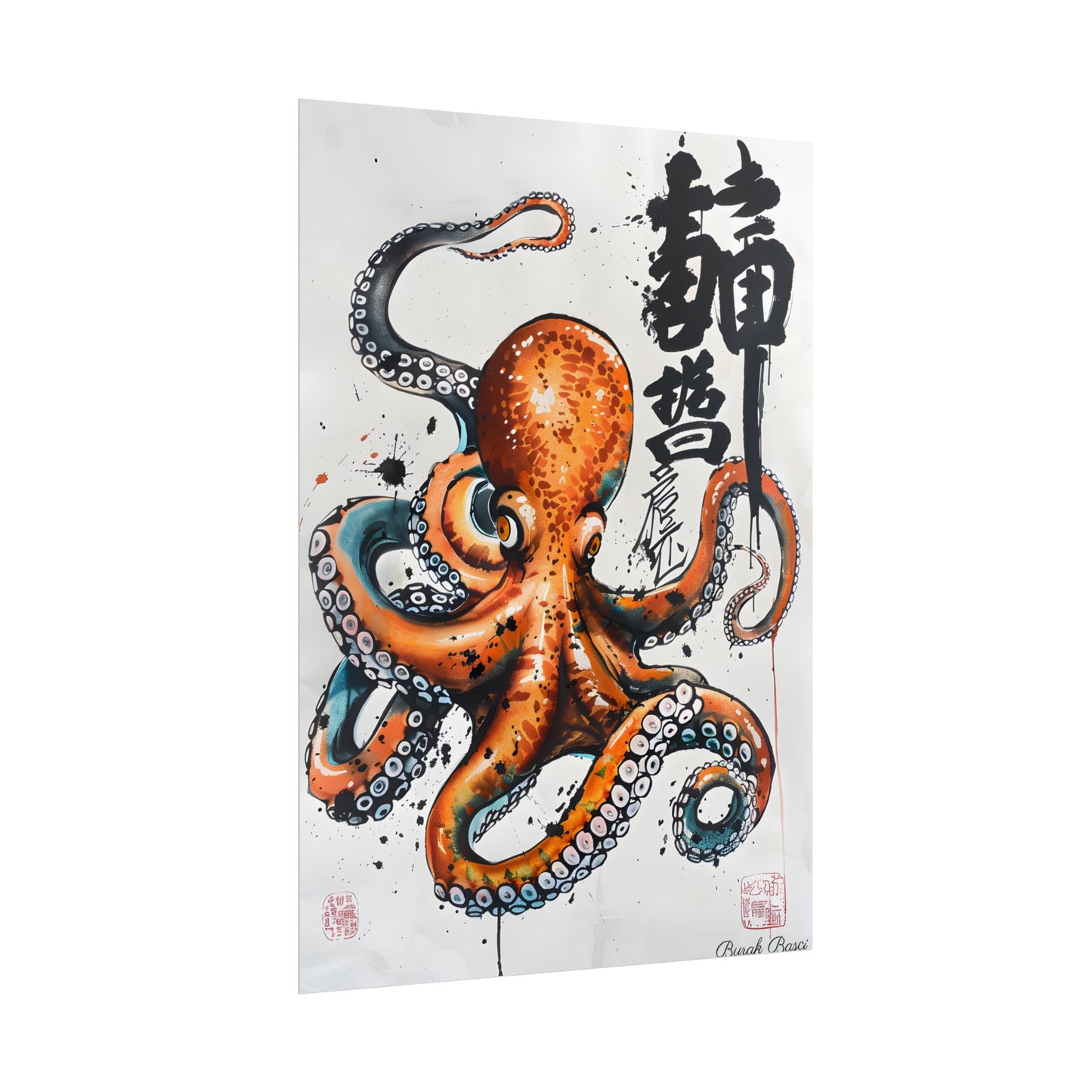 Japanese Ukiyo-e Octopus: Traditional Artwork Print - Poster
