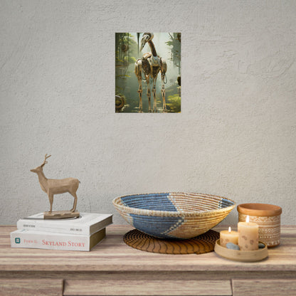 Robotic Guardians of Nature: Serene Wildlife Sanctuary Art - Poster