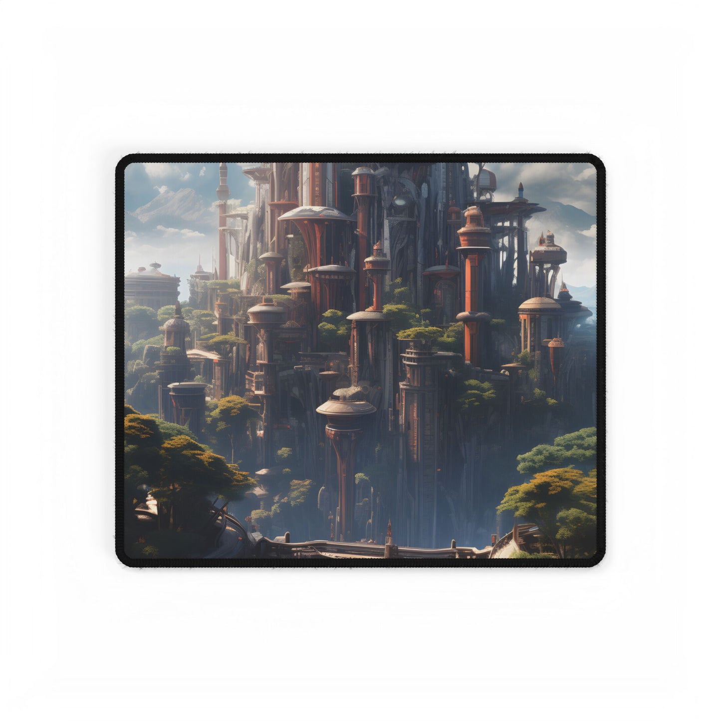 Floating City of Columbia: Breathtaking Modern Urban Landscape - Desk Mat