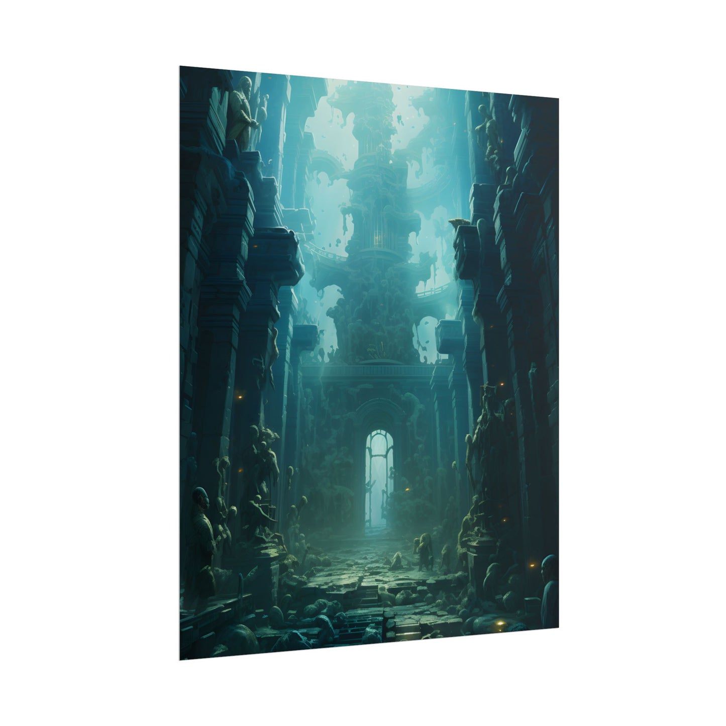 Lost Underwater Civilization: Ancient Ruins in Sunken Depths - Poster
