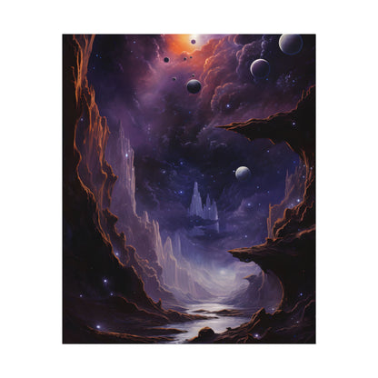 Black Hole Cosmic Odyssey: A Massive Planet's Journey Through Space - Poster
