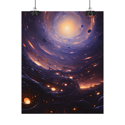 Black Hole Cosmic Encounter: Massive Planet Digital Art - Poster
