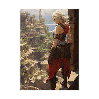 Dramatic Anime Female: Birds Eye View Illustration - Poster
