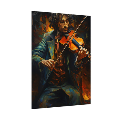 Mysterious Musician at Piano: Moody Portrait - Poster