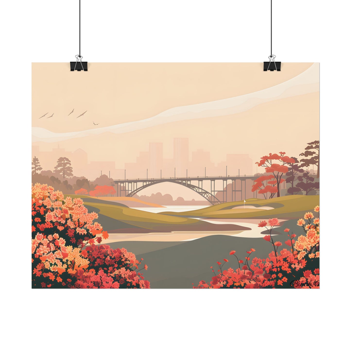 Retro Golf at Augusta: Vintage Illustration - Poster