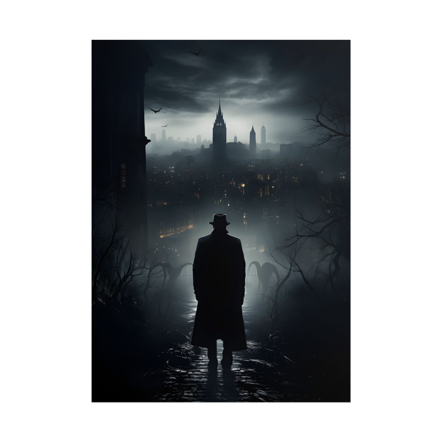 Dark Streets, Hard-Boiled: Urban Fantasy Detective Artwork - Poster