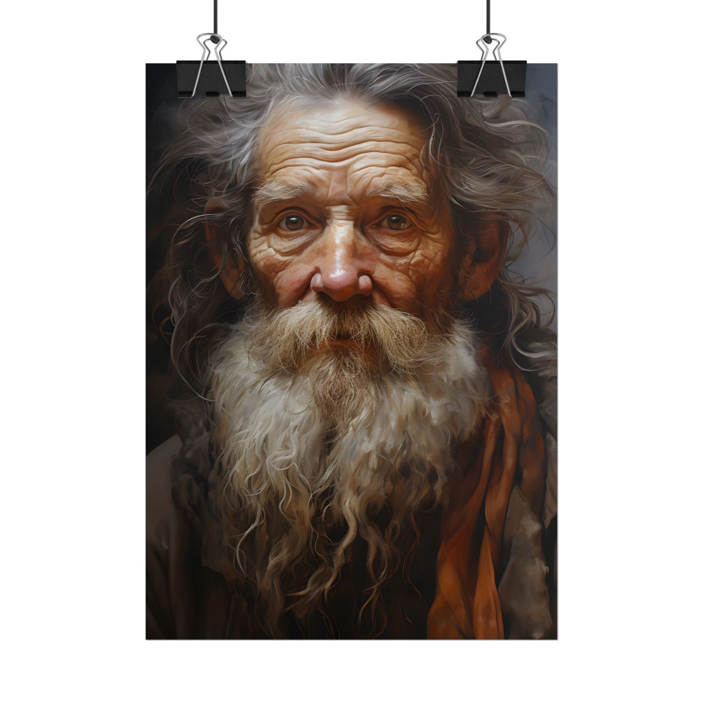Elderly Wisdom: Realistic Portrait Art - Poster