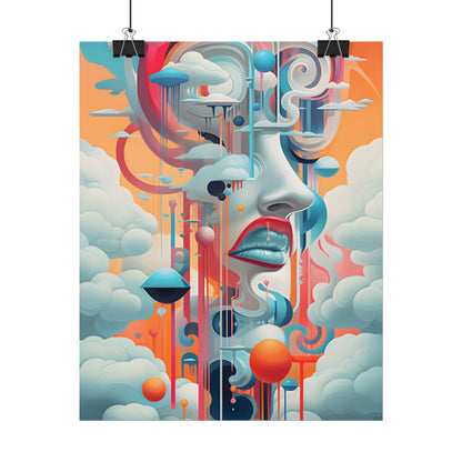 Abstract Digital Art: Dynamic Geometric Dreamspace - Poster