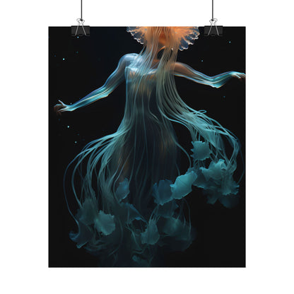 Underwater ballet of luminescent beauty: A dance in motion with oceanic harmony - Poster