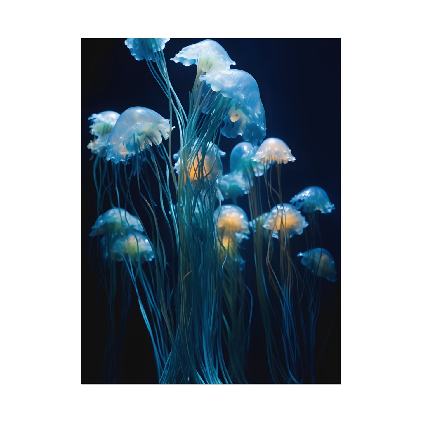 Bioluminescent Oceanic Ballet: Dancer's Magical Night Performance - Poster