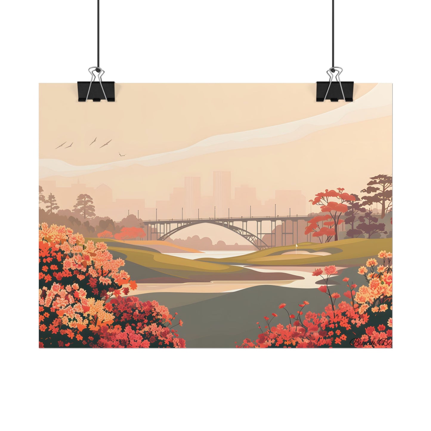Retro Golf at Augusta: Vintage Illustration - Poster