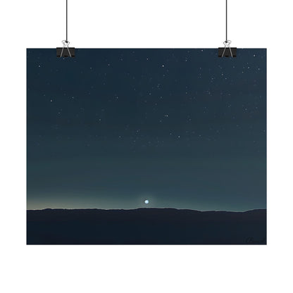 Minimalist Night Sky: Celestial Artwork with Stars and Palette - Poster