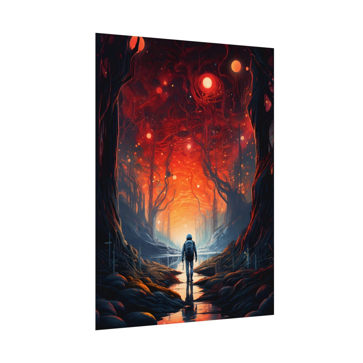 Futuristic Wilderness Explorer: Sci-Fi Adventure Digital Art - Poster