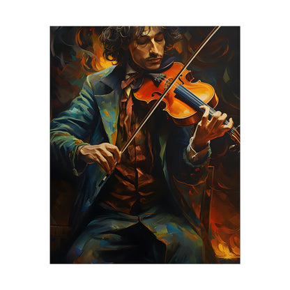 Mysterious Musician at Piano: Moody Portrait - Poster