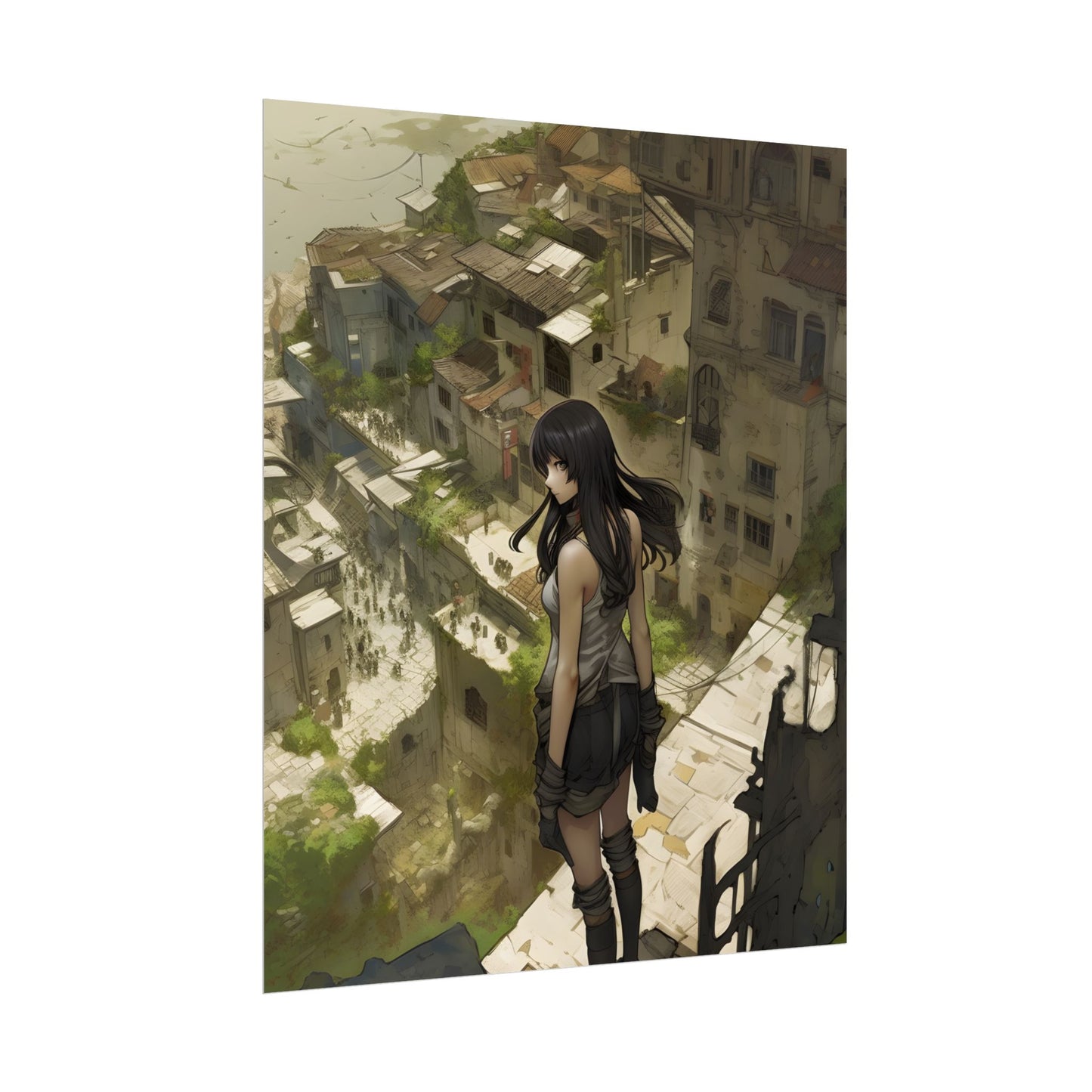 Dramatic Bird's Eye View: Mysterious Anime Encounter - Poster