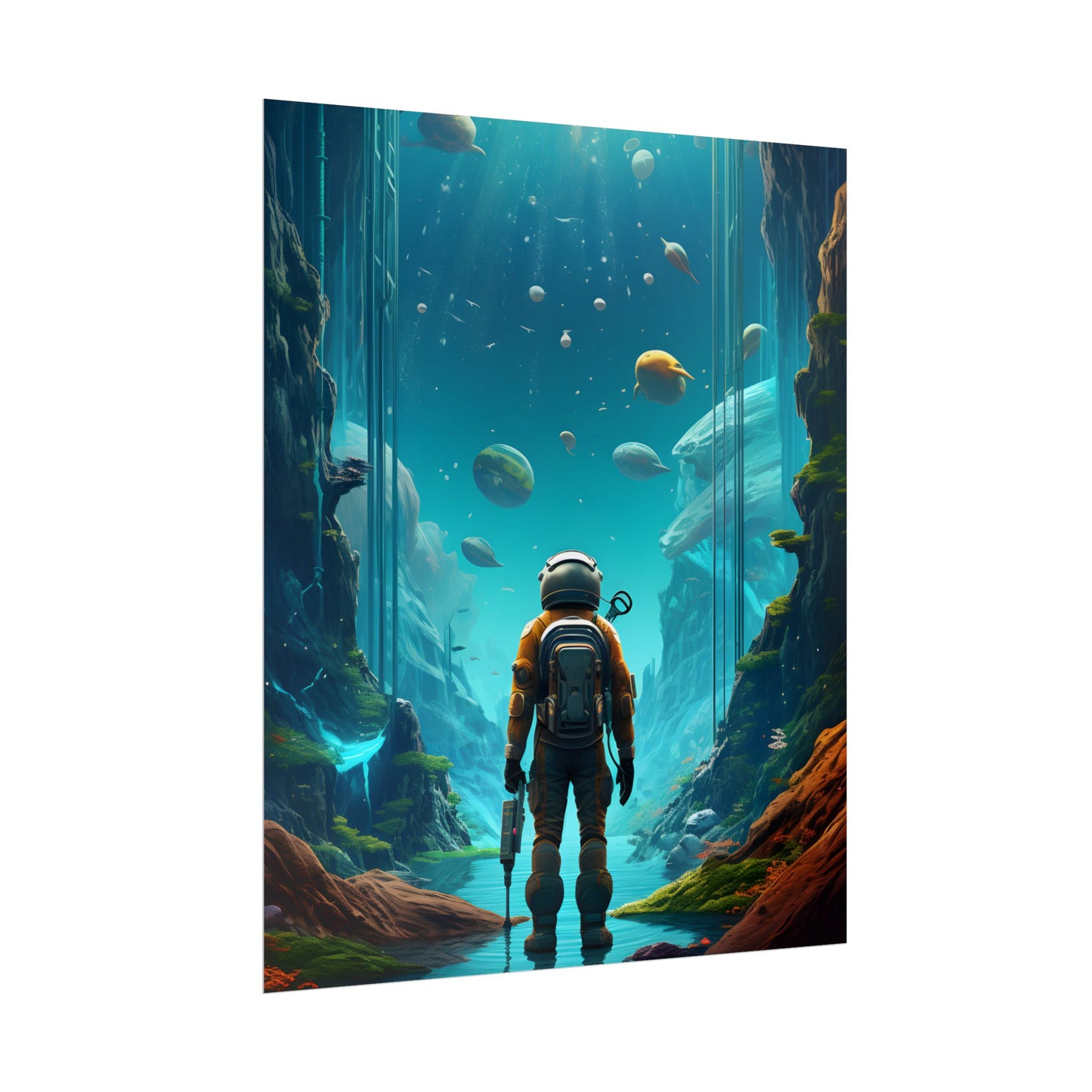 Futuristic Wilderness Explorer: Sci-fi Adventure Artwork - Poster