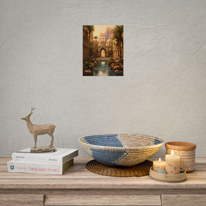 Desert Oasis Under Starry Night: Arabian Nights-Inspired Art - Poster