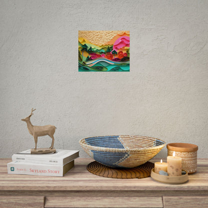 Magical Beach Landscape: Paper Quilling Art Piece - Poster