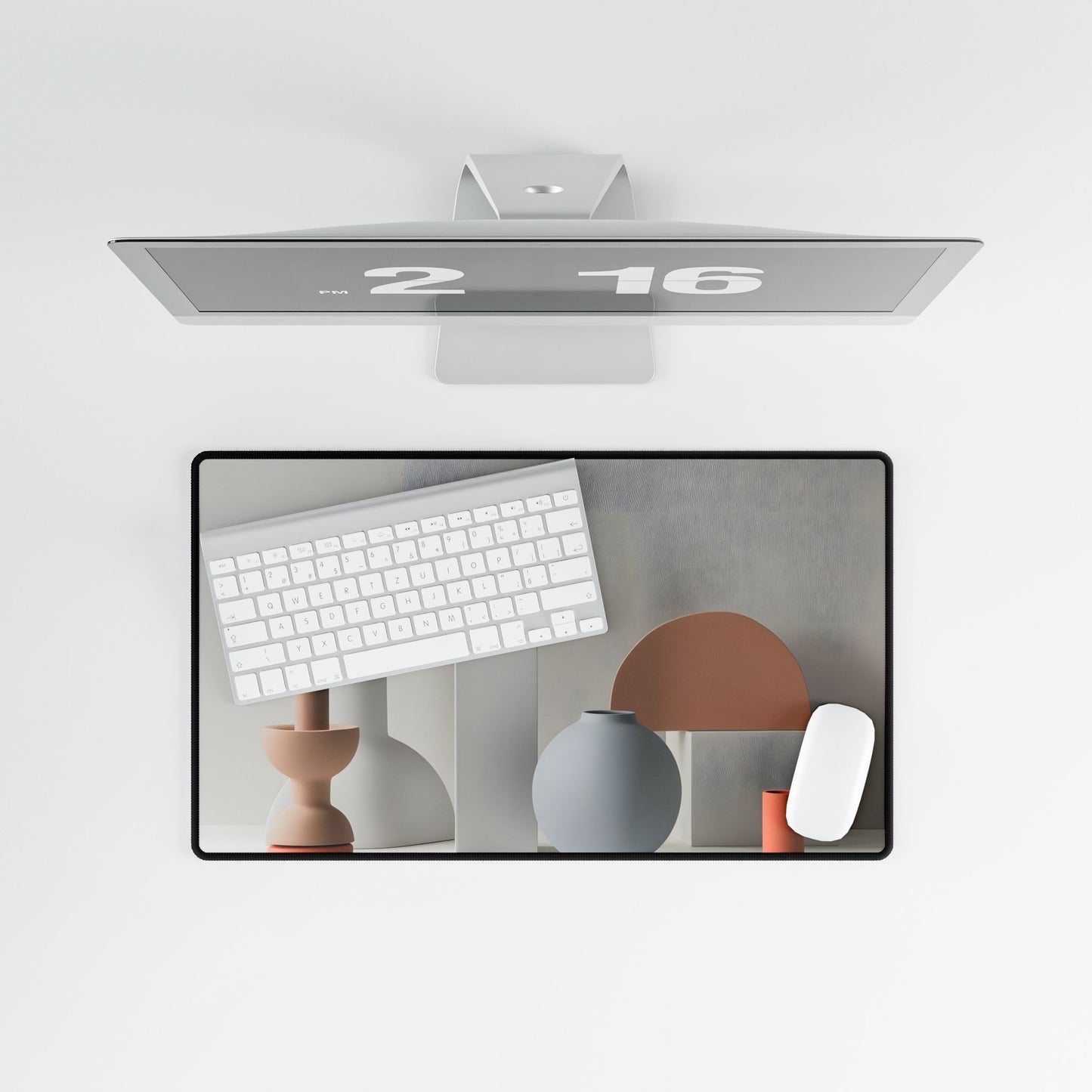 Minimalist Simple Geometric Jewelry: Close-Up View - Desk Mat