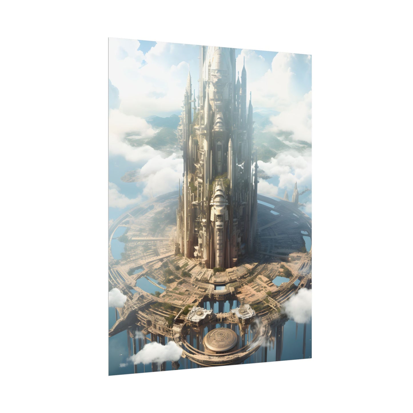 Breathtaking Floating City: Elevated Architecture - Poster