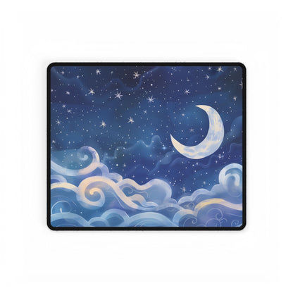 Whimsical Night Sky Dreams: Magical Illustration - Desk Mat