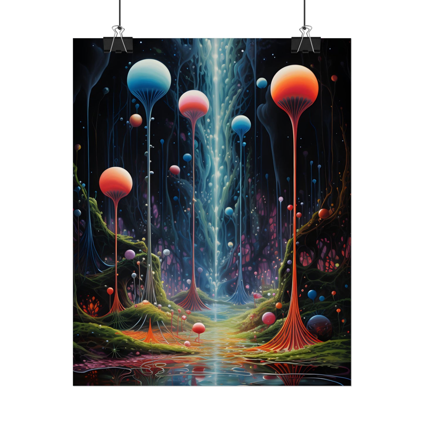 Celestial Dreams: Soft Blue Art Gallery - Poster
