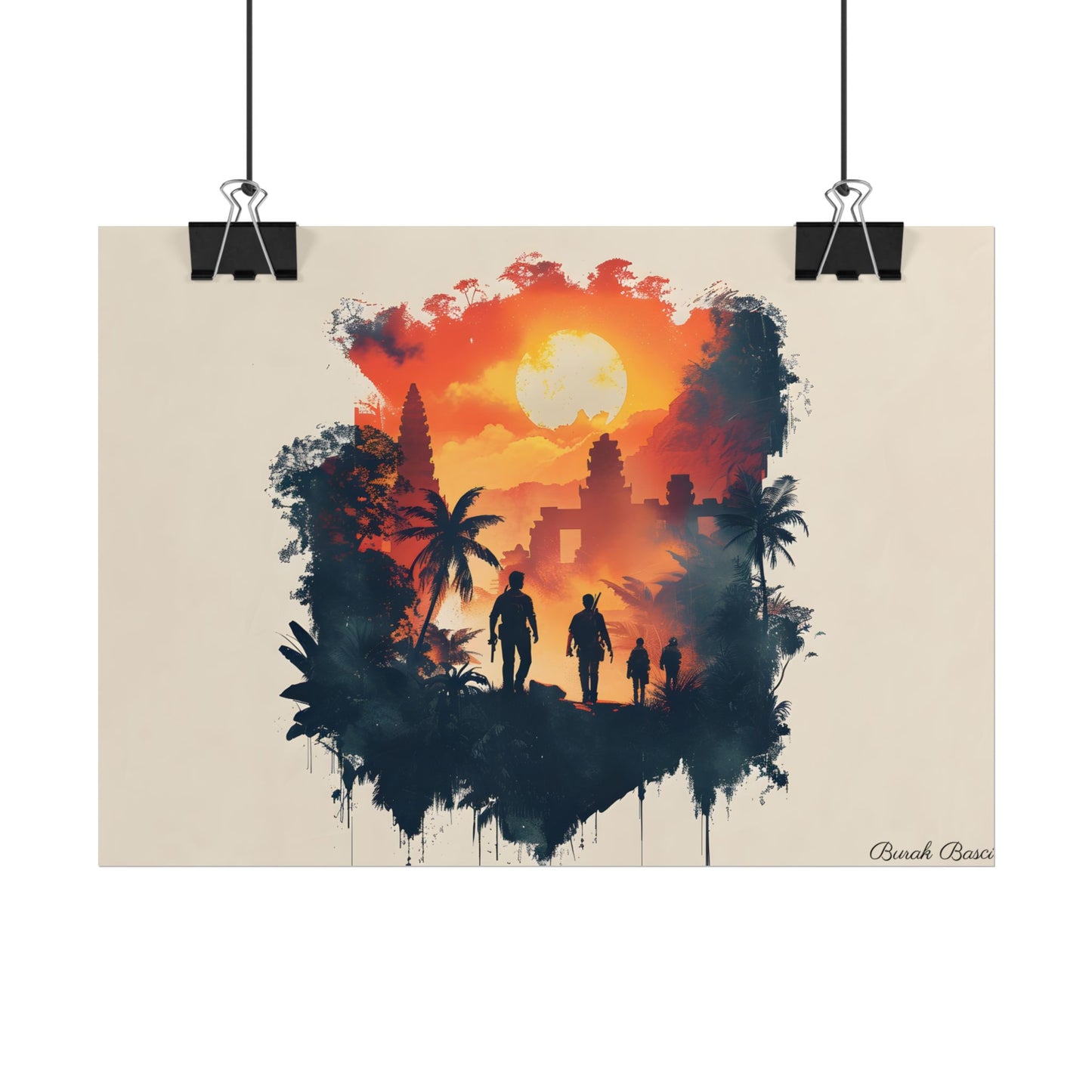 Nathan Drake's Adventure: Minimalist Illustration - Poster