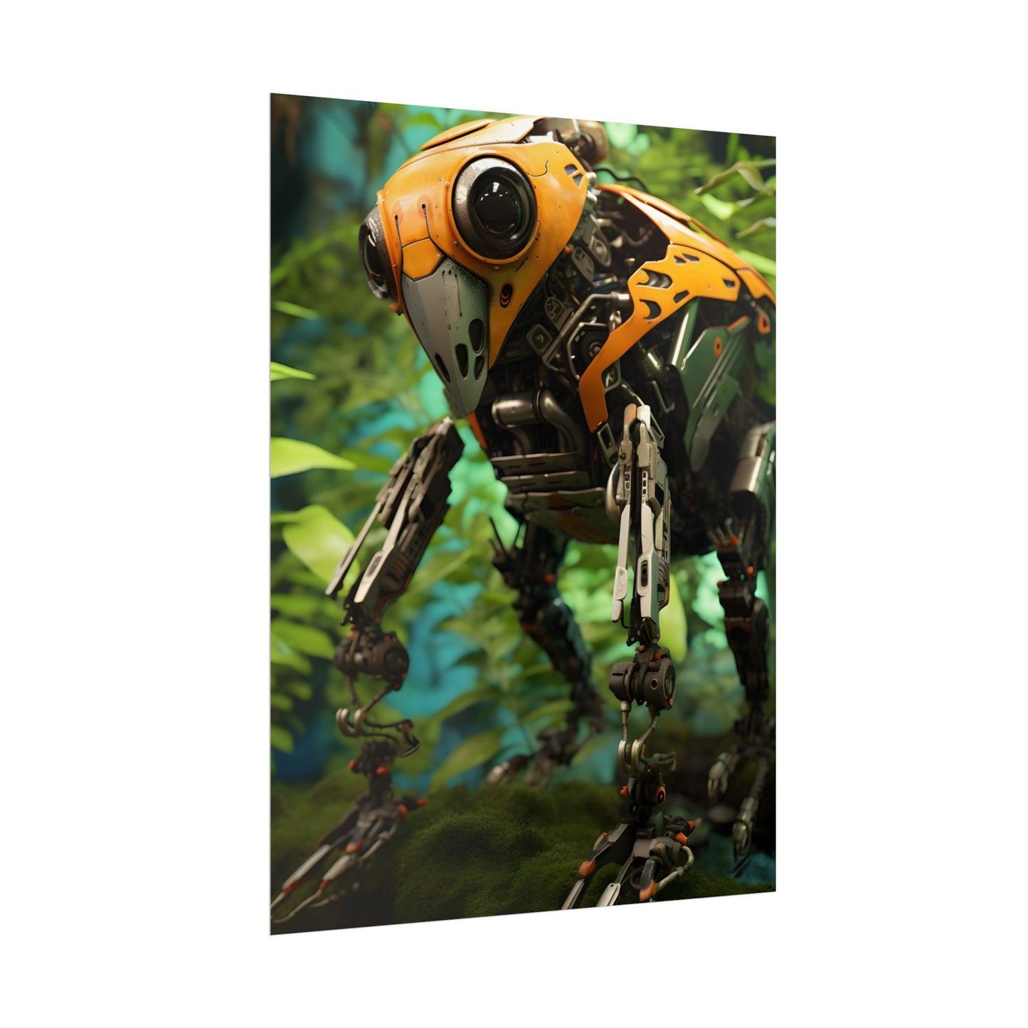 Robotic Wildlife Sanctuary: AI-Operated Guardian in Bloom - Poster