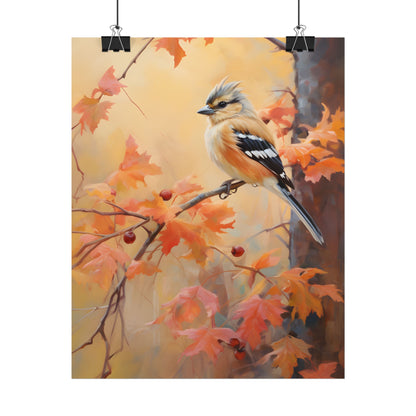 Vibrant Autumn Oak: Realistic Oil Painting - Poster