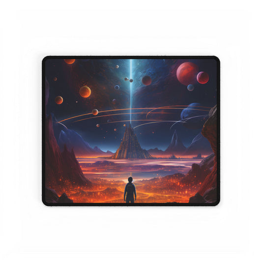 Futuristic Wilderness Explorer: Digital Artwork - Desk Mat