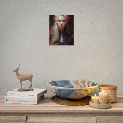 Beautiful Blonde Portrait: A Stunning Female in Black Top - Poster