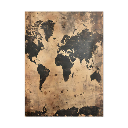 Timeless World Map: Elegant Artwork - Poster
